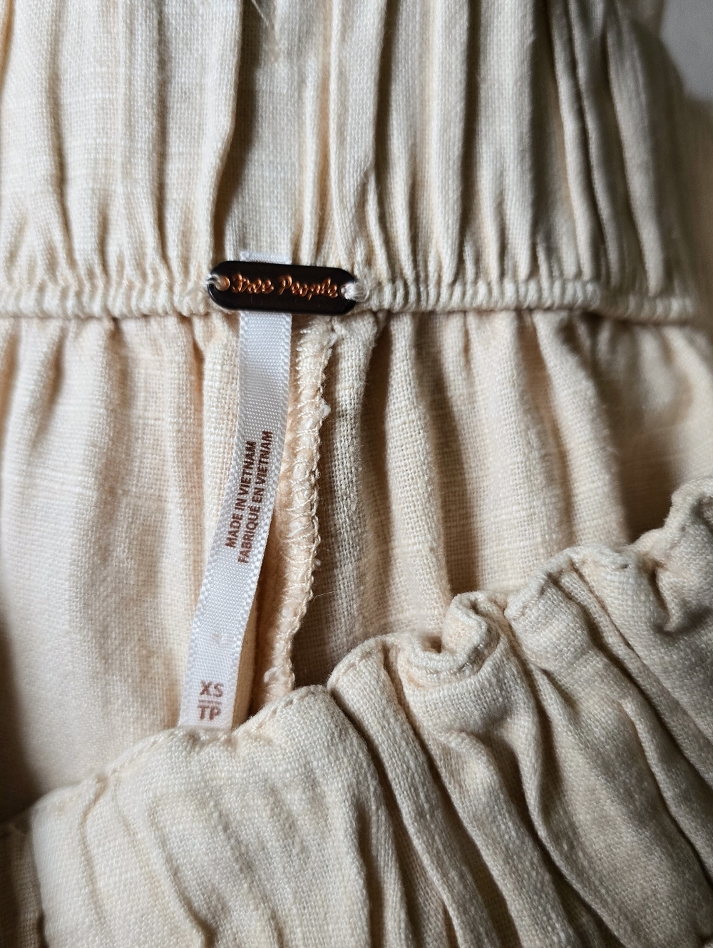 Free People Day's End Linen Pull-On Pants Sand Dollar - Picture 10 of 10